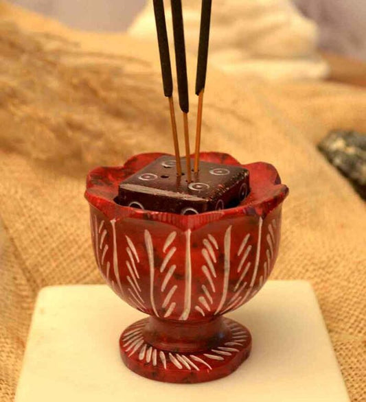 Rose Incense Holder (Marble Soapstone)