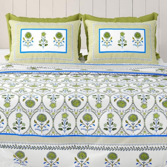 Raunak Jaipuri Block Print - 400 TC - King Size (108 x 108)