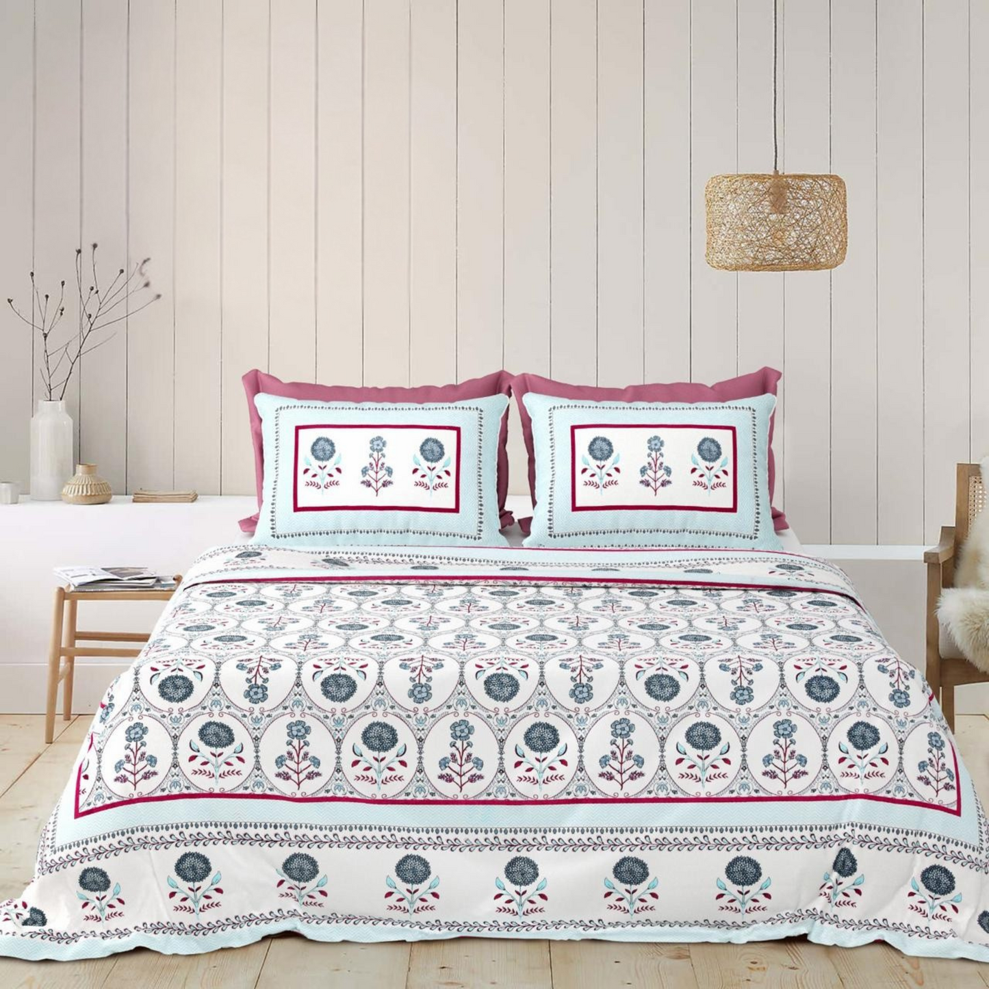 Parchaai Jaipuri Block Print - 400 TC - King Size (108 x 108)