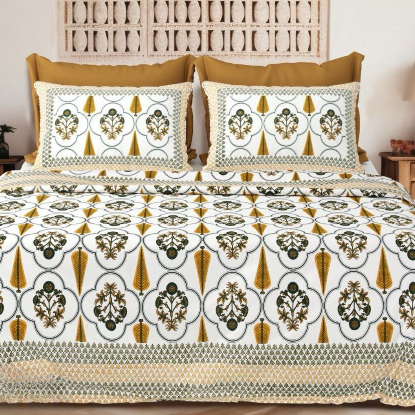 Rooh Jaipuri Block Print - 400 TC - King Size (108 x 108)
