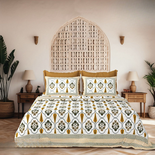 Rooh Jaipuri Block Print - 400 TC - King Size (108 x 108)