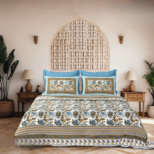 Sitara Jaipuri Block Print - 400 TC - King Size (108 x 108)
