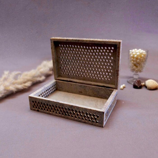 Hand Carving Soapstone Jewellery Box