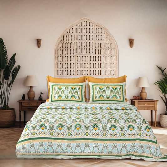 Aangan Jaipuri Block Print - 400 TC - King Size (108 x 108)