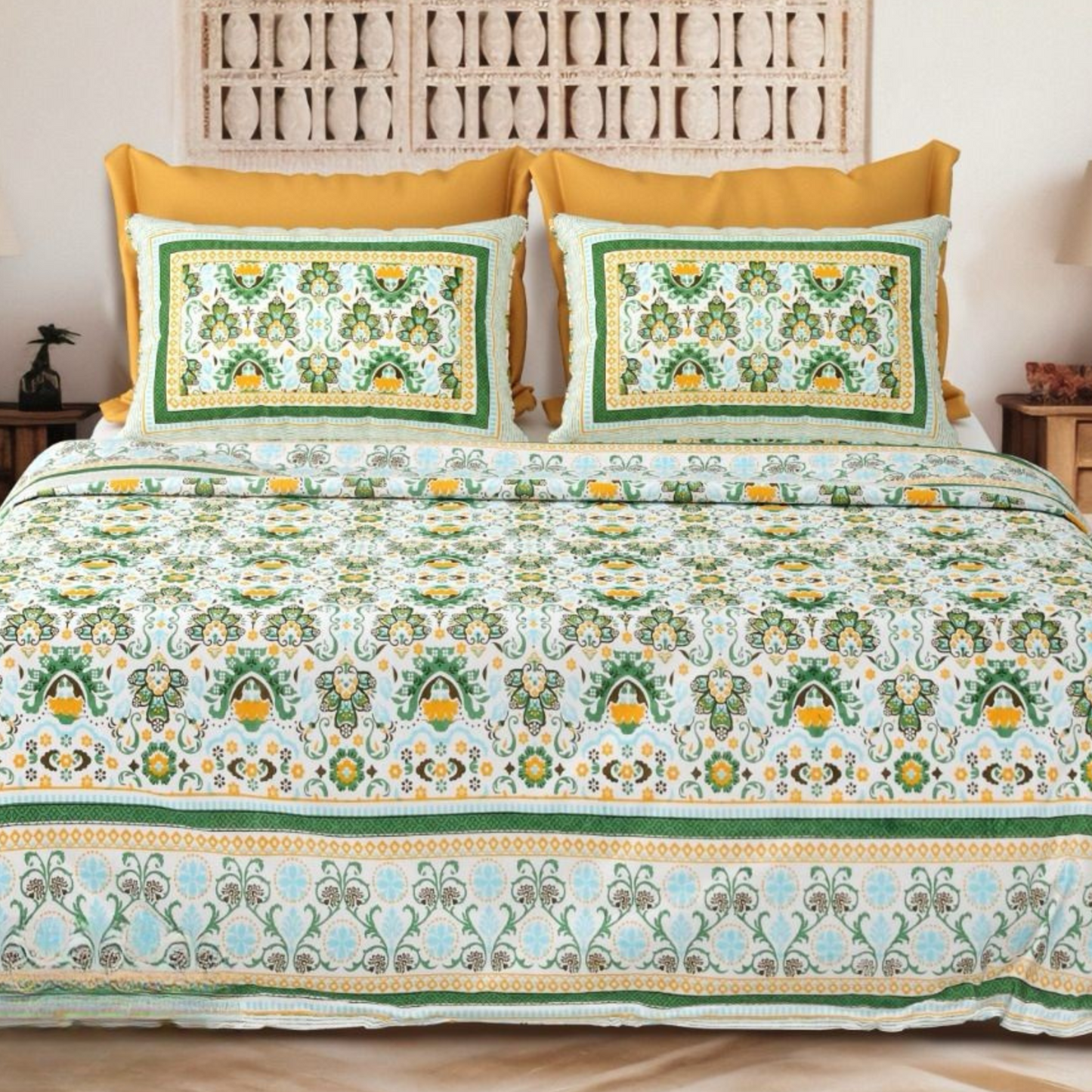 Aangan Jaipuri Block Print - 400 TC - King Size (108 x 108)