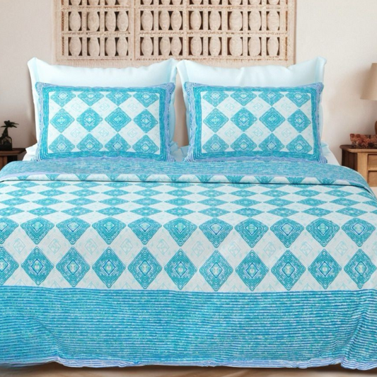 Zehen Jaipuri Block Print - 400 TC - King Size (108 x 108)