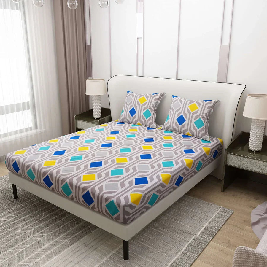 Harmira Premium Queen Size Bedsheet (90" x 100") 300 TC