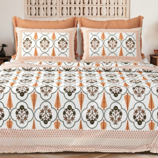 Rangili Jaipuri Block Print - 300 TC - King Size (108 x 108)