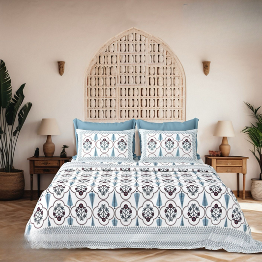 Noor Jaipuri Block Print - 400 TC - King Size (108 x 108)