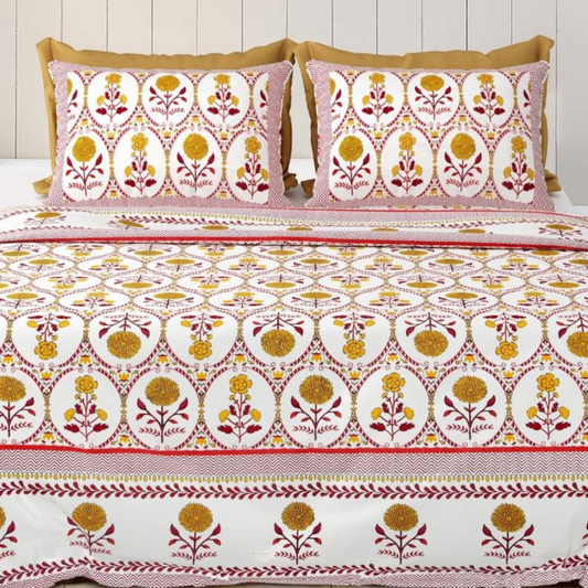 Sugandh Jaipuri Block Print - 400 TC - King Size (108 x 108)