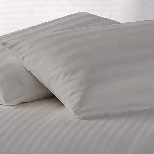 Grey Satin Plain Premium King Size Bedsheet (108" x 108") 300 TC