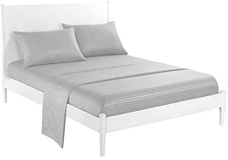 Grey Satin Plain Premium King Size Bedsheet (108" x 108") 300 TC