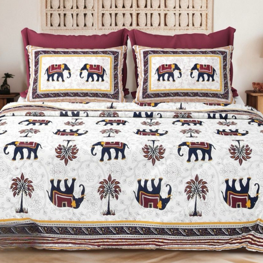 Tehzeeb Jaipuri Block Print - 400 TC - King Size (108 x 108)