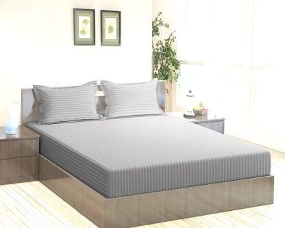 Light Grey Plain Premium King Size Bedsheet (108" x 108") - 350 TC