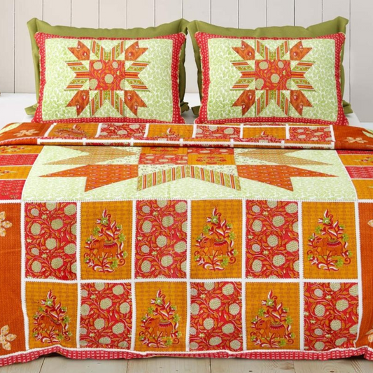 Satrangi Jaipuri Block Print - 400 TC - King Size (108 x 108)