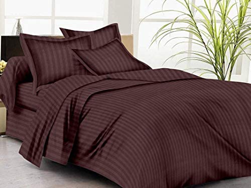 Brown Plain Premium King Size Bedsheet (108" x 108") - 400 TC