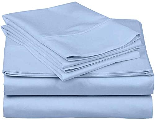 Ice-Blue Premium King Size Bedsheet (108" x 108") 300 TC