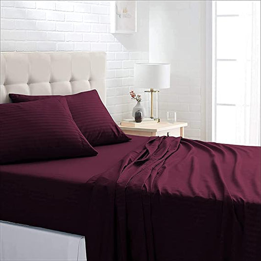 Dark Maroon Premium King Size Bedsheet (108" x 108") 300 TC