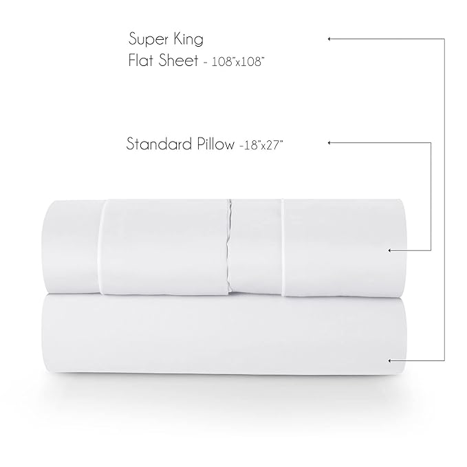 White Cotton Italian Cotton King Size Bedsheet (108" x 108") 500TC