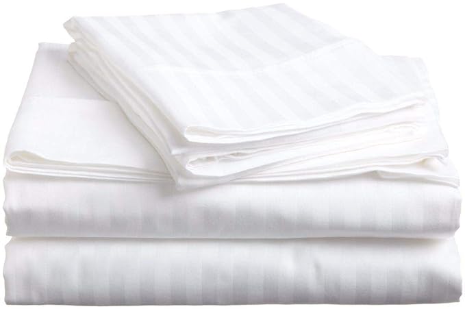 White Plain Ultra soft King Size Bedsheet - (108" x 108") 400 TC