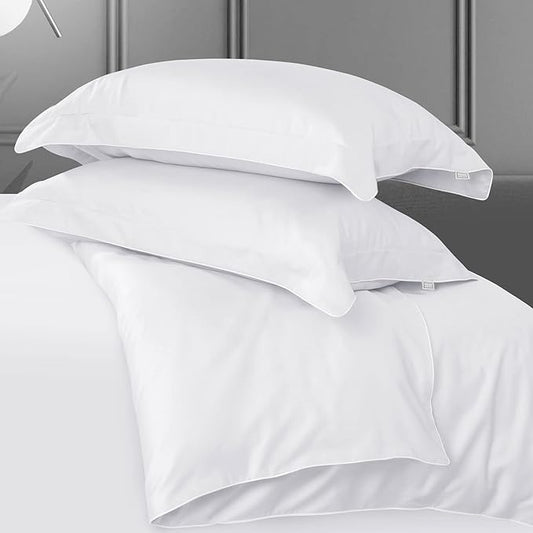 White Cotton Italian Cotton King Size Bedsheet (108" x 108") 500TC