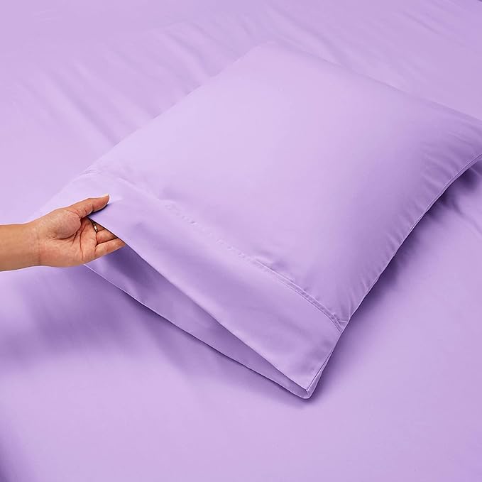 Lilac Plain Premium King Size Bedsheet (108" x 108") 300 TC