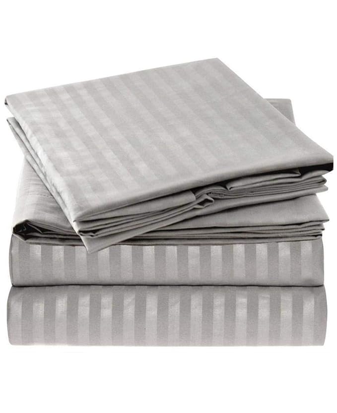 Light Grey Plain Premium King Size Bedsheet (108" x 108") - 350 TC