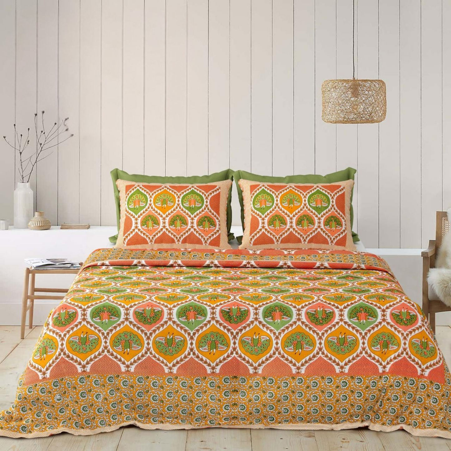 Shaan Jaipuri Block Print - 400 TC - King Size (108 x 108)