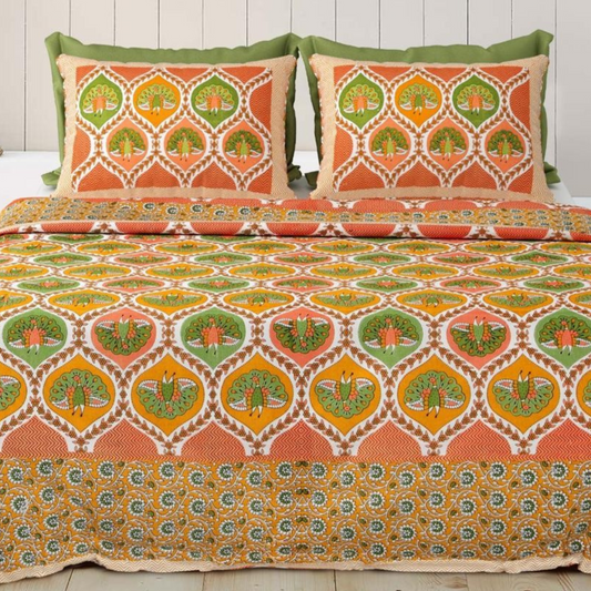 Shaan Jaipuri Block Print - 400 TC - King Size (108 x 108)