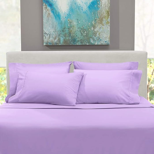 Lilac Plain Premium King Size Bedsheet (108" x 108") 300 TC