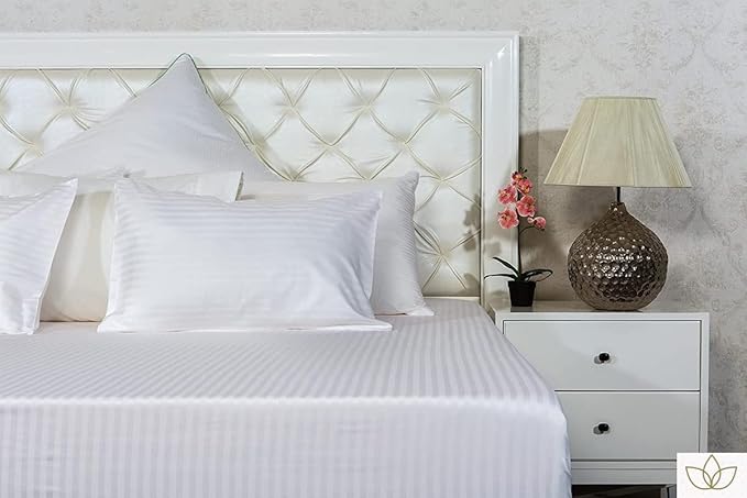 Cotton White Premium King Size Bedsheet (108" x 108") 450TC