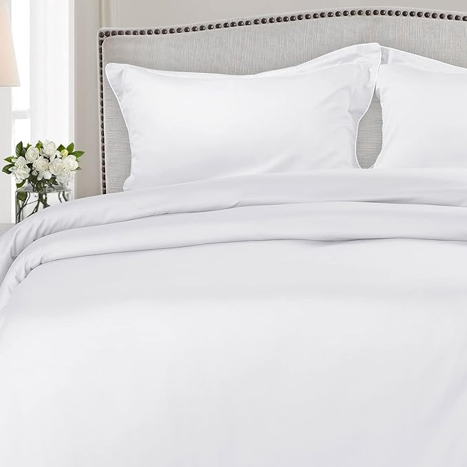 White Cotton Italian Cotton King Size Bedsheet (108" x 108") 500TC