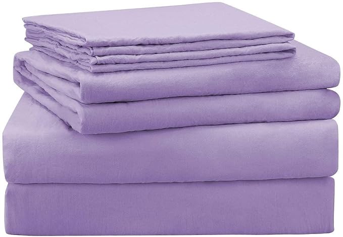 Lilac Plain Premium King Size Bedsheet (108" x 108") 300 TC