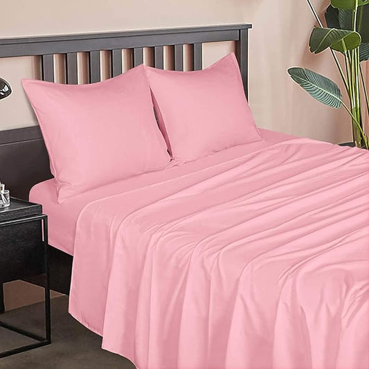 Peach-Silk Premium King Size Bedsheet (108" x 108") 300 TC