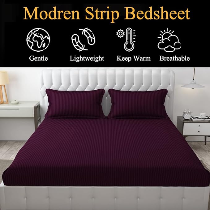 Fiora Premium Double Bedsheet (90" x 100") - 400 TC