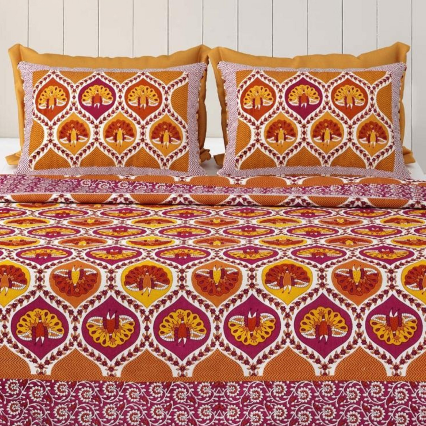 Gulzar Jaipuri Block Print - 400 TC - King Size (108 x 108)