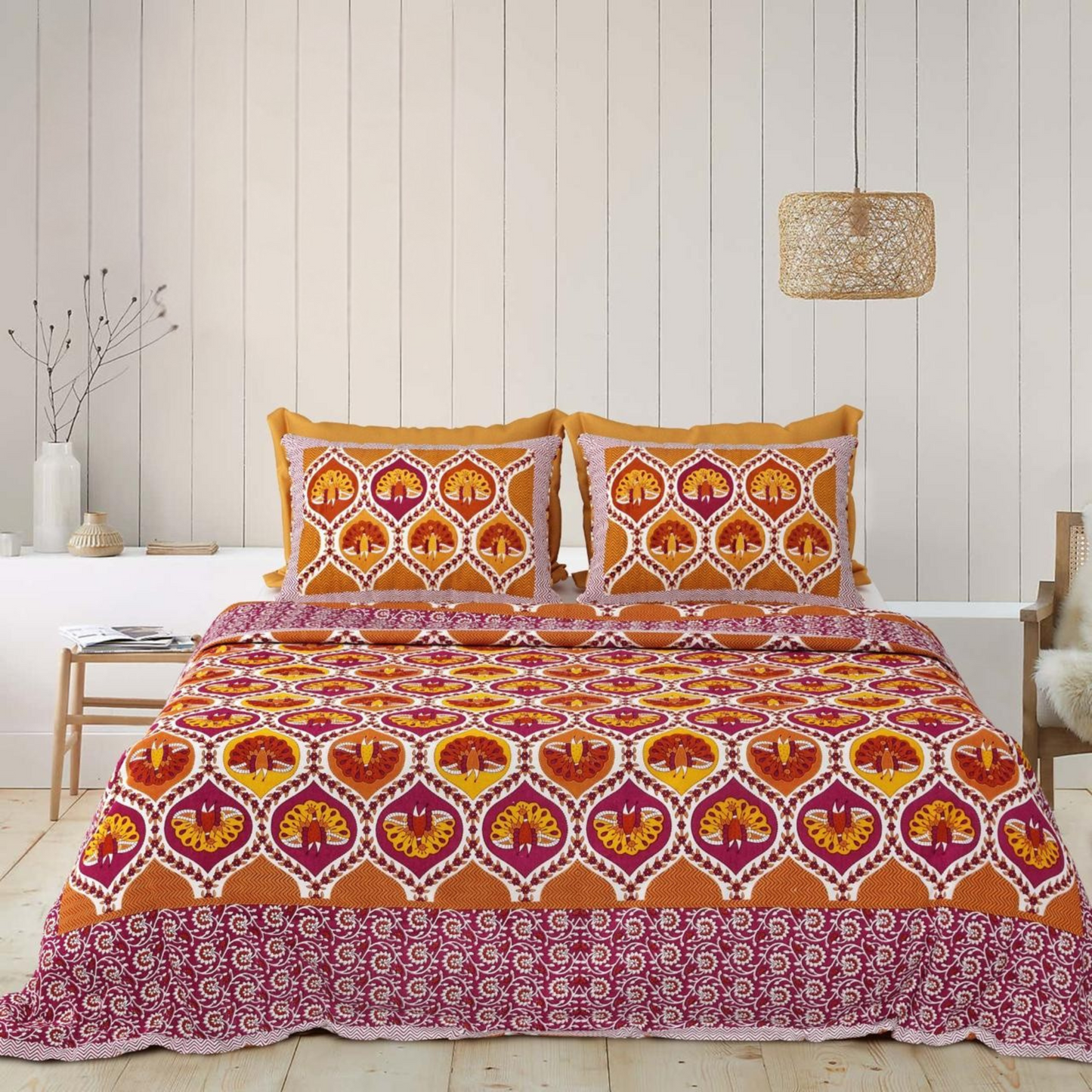 Gulzar Jaipuri Block Print - 400 TC - King Size (108 x 108)