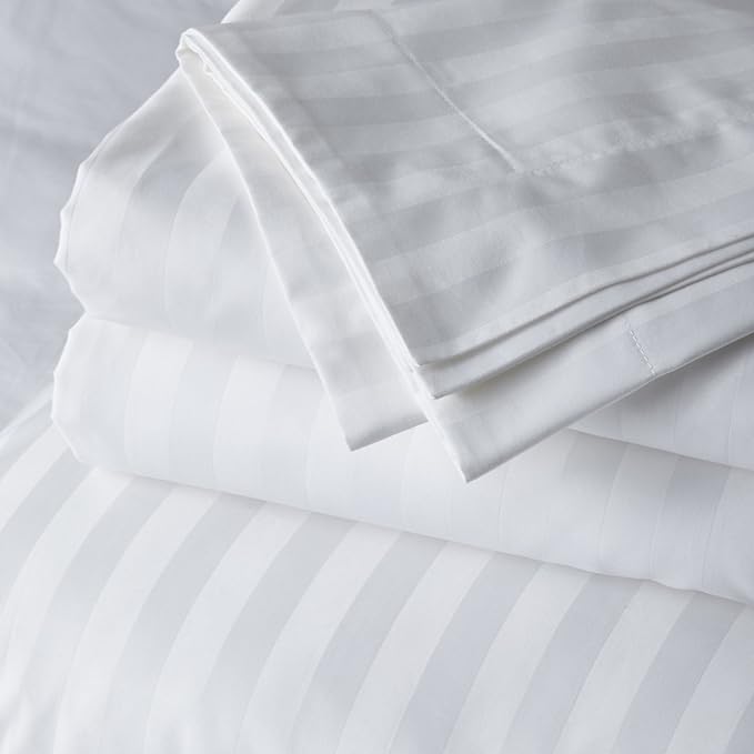 White Plain Cotton Premium King Size Bedsheet (108" x 108") 400TC
