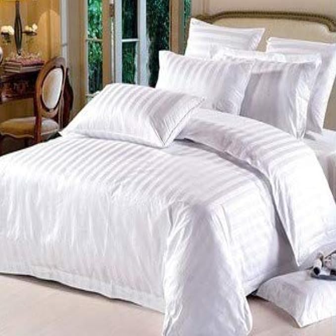 White Plain Ultra soft King Size Bedsheet - (108" x 108") 400 TC