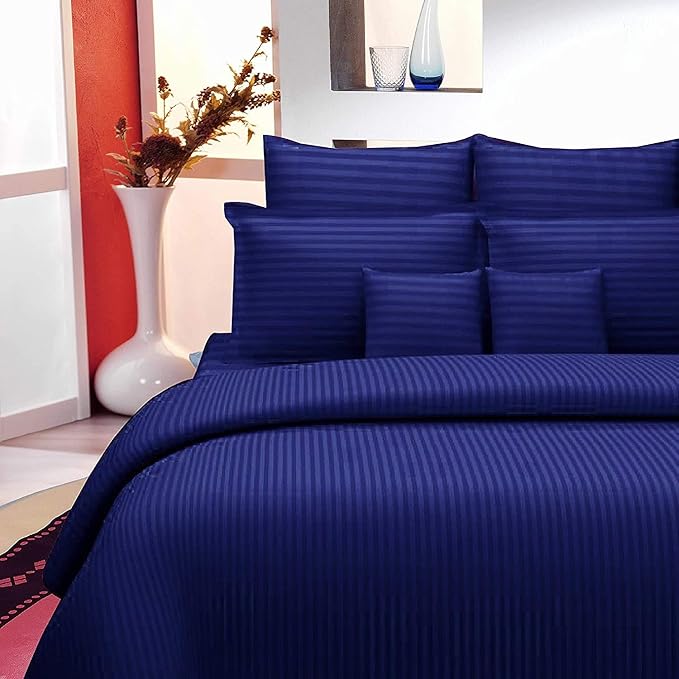 Royal Blue Plain Premium King Size Bedsheet (108" x 108") - 400 TC