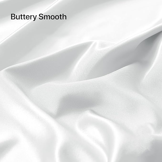 White Plain Premium Bamboo King Size Bedsheet (108" x 108") - 400 TC