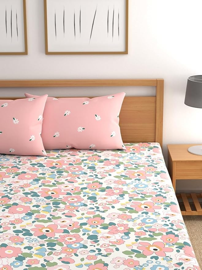 Solirrae Premium King Size Bedsheet (108" x 108") 300 TC
