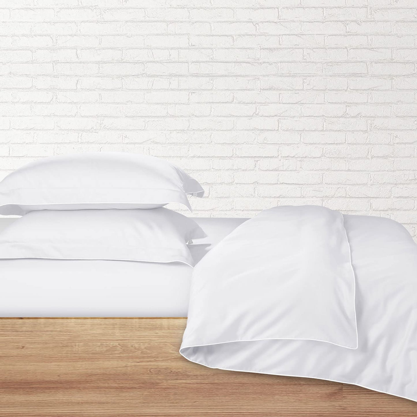 White Cotton Italian Cotton King Size Bedsheet (108" x 108") 500TC