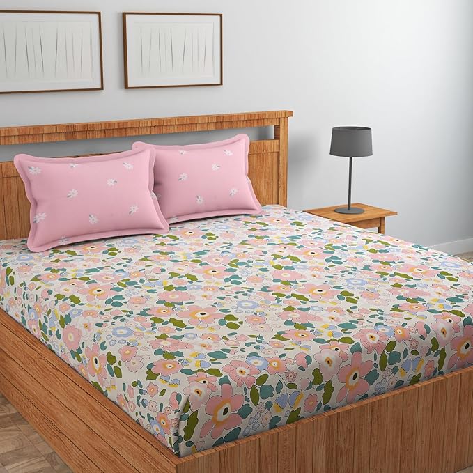 Solirrae Premium King Size Bedsheet (108" x 108") 300 TC