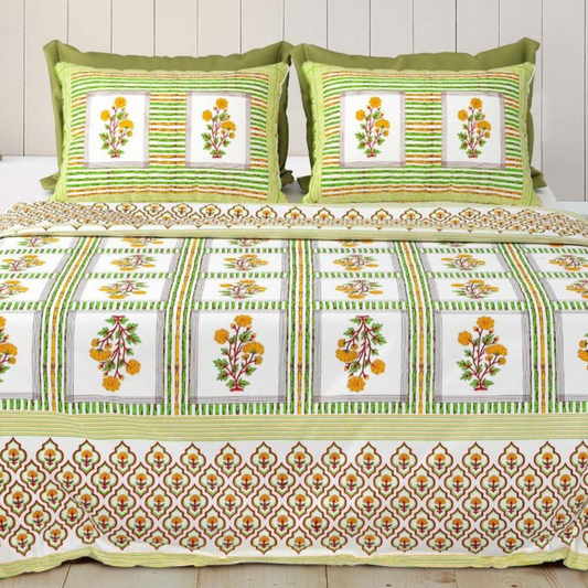 Khazana Jaipuri Block Print - 400 TC - King Size (108 x 108)