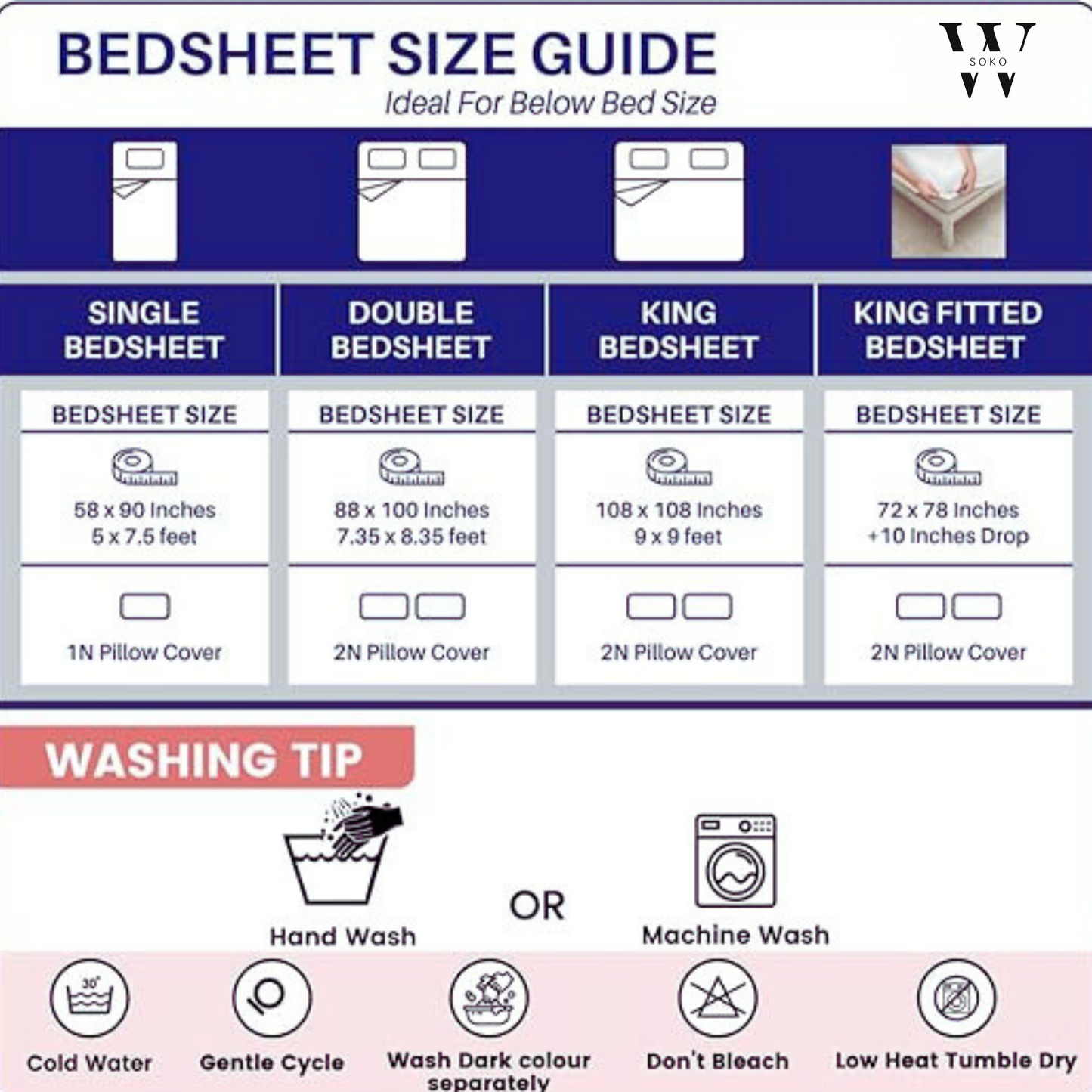 Brionea Premium King Size Bedsheet (108" x 108") 400 TC