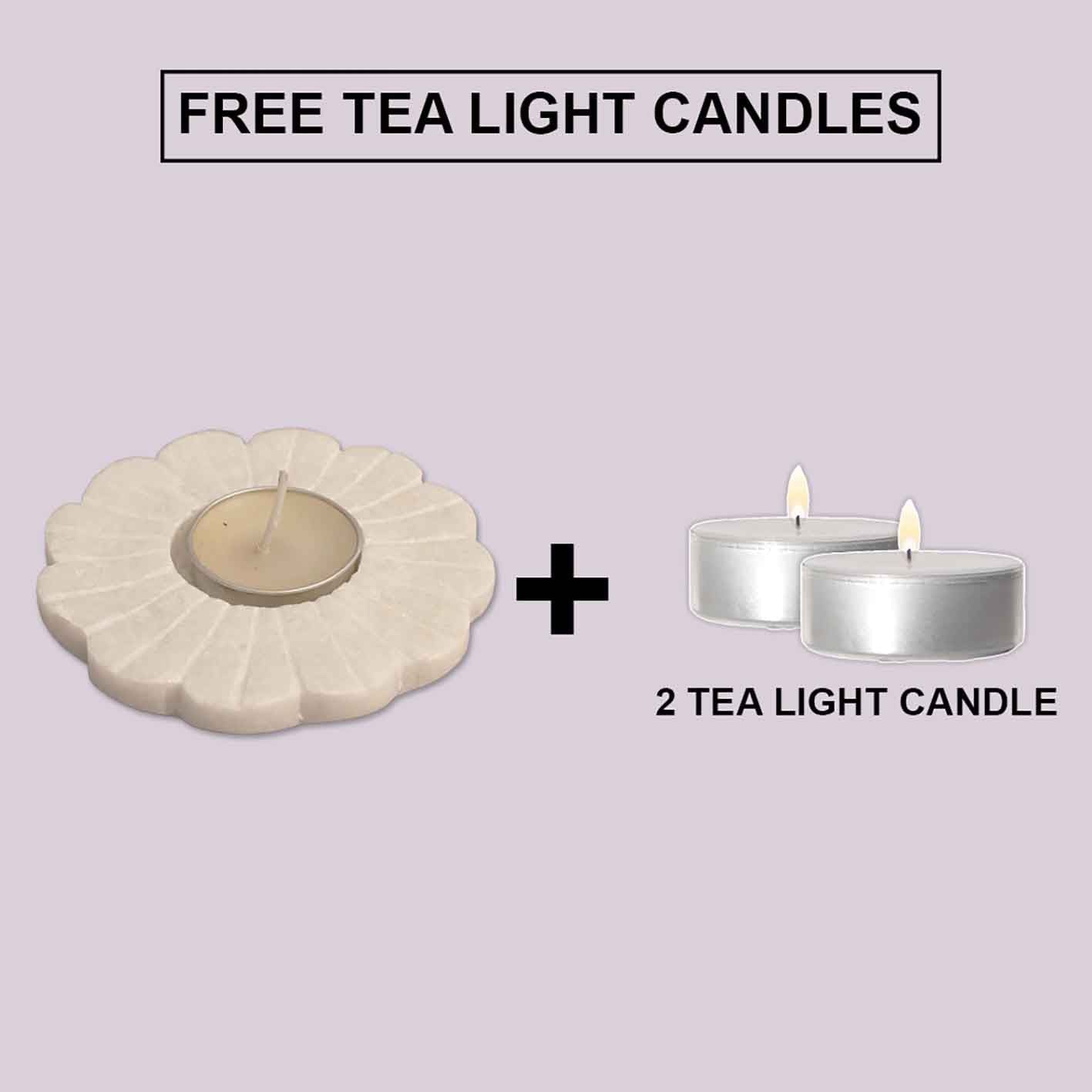 Floral Marble Tea Light Candle Holder (Marble Stone)