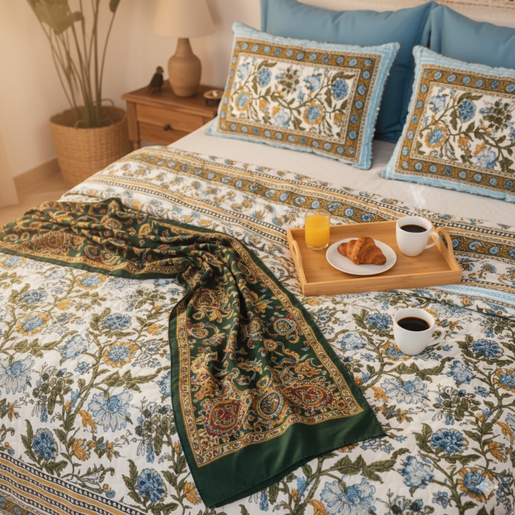 Sitara Jaipuri Block Print - 400 TC - King Size (108 x 108)