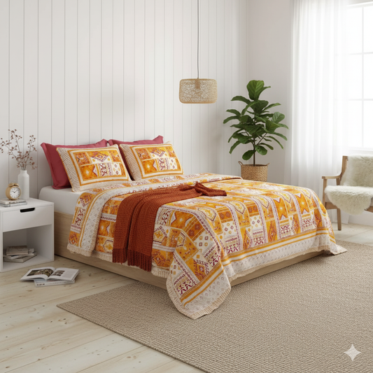 Nazakat Jaipuri Block Print - 400 TC - King Size (108 x 108)