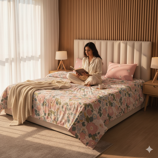 Cresenia Premium King Size Bedsheet (108" x 108") - 400 TC